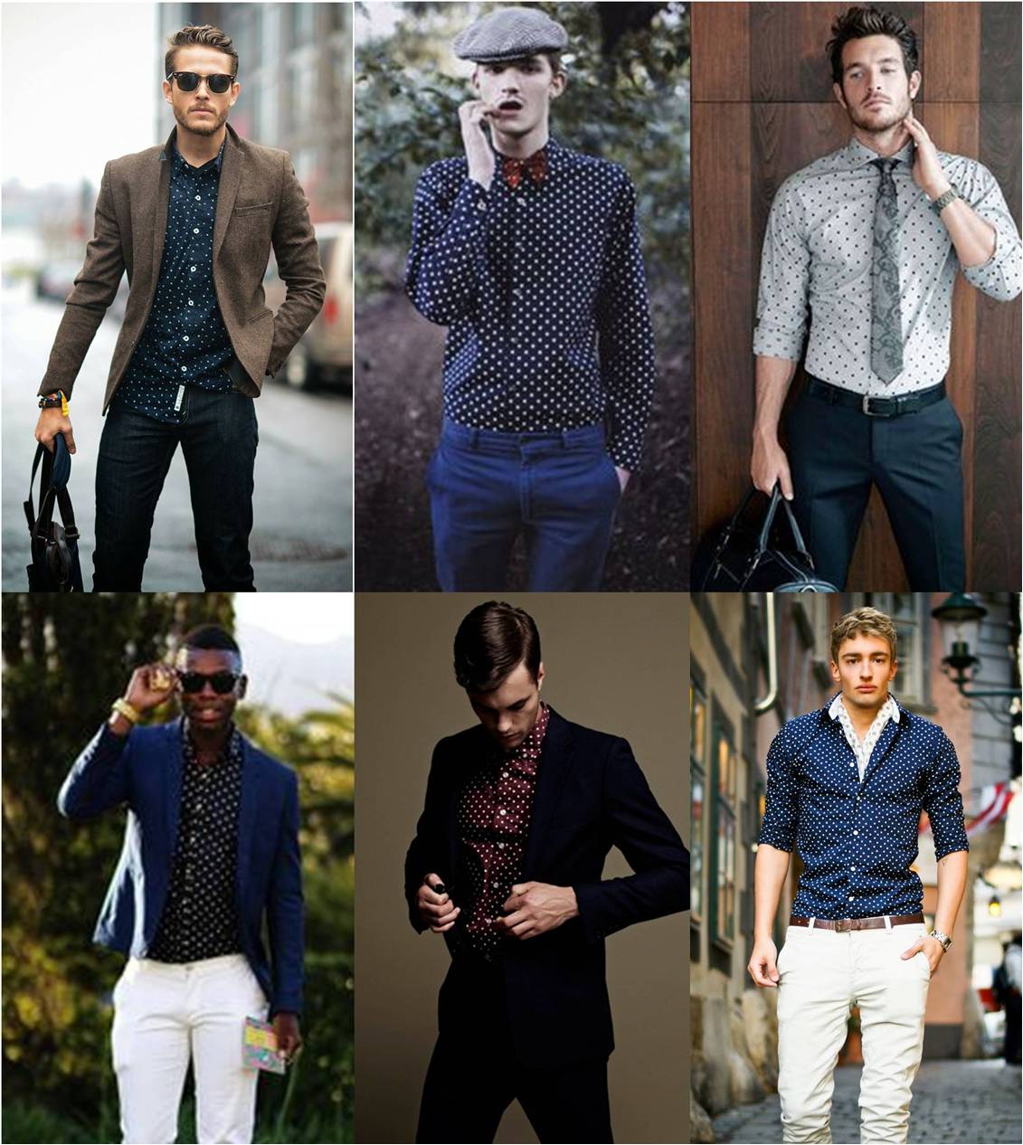 mens polka dot shirt outfit