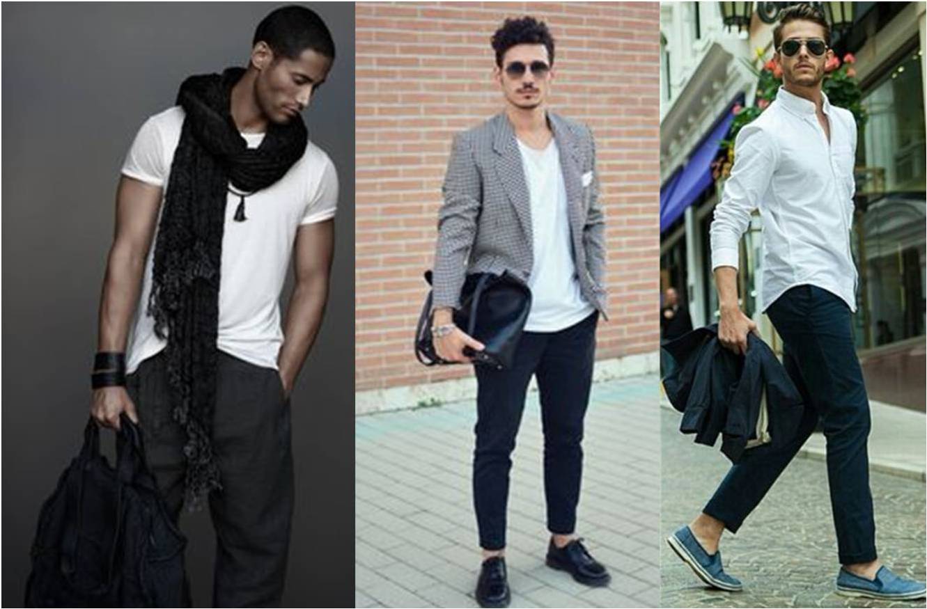 black and white casual attire for men