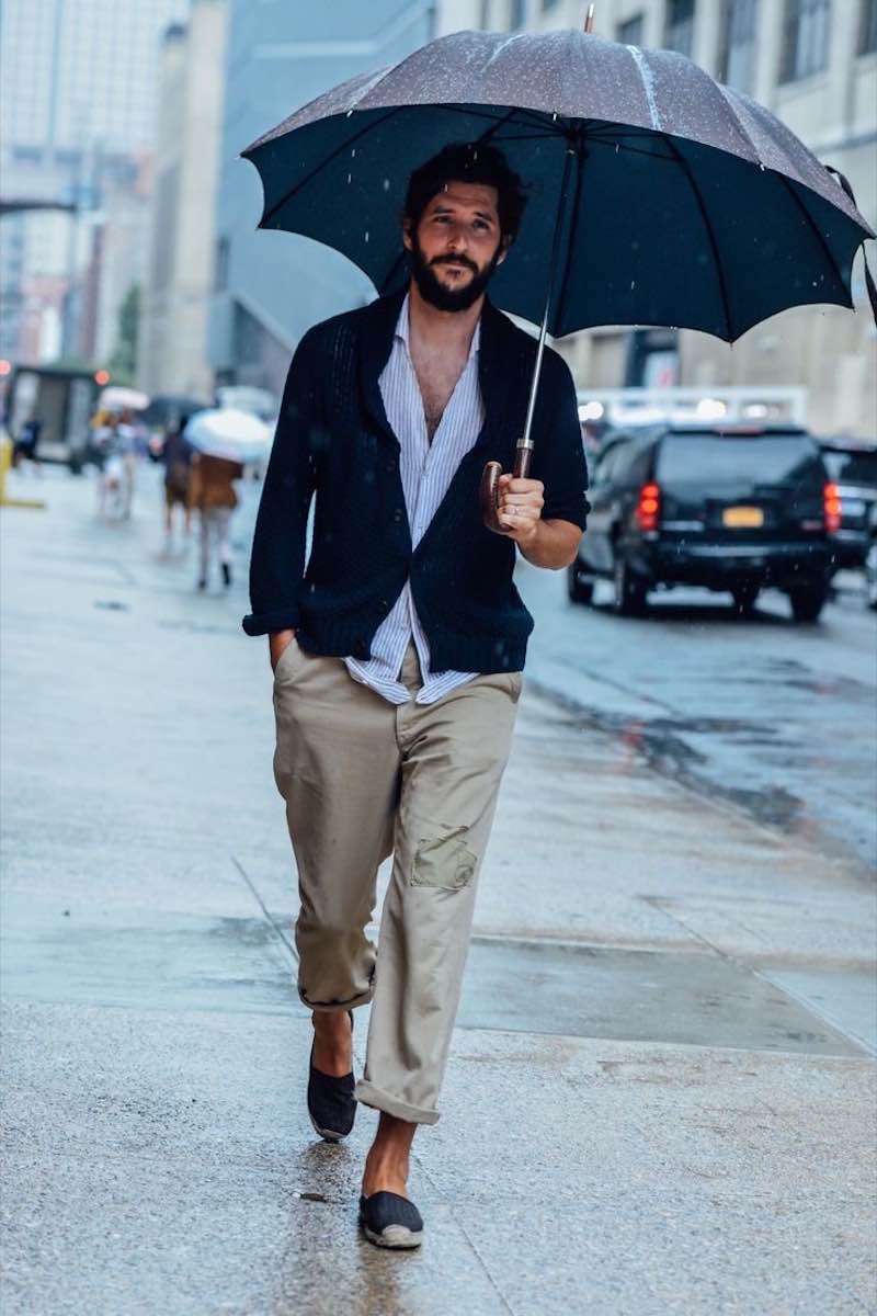 man in rain